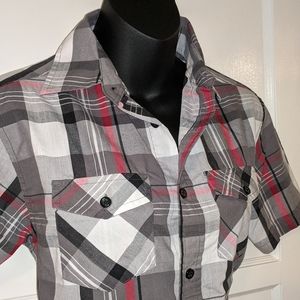 Cotton Plaid button down shirt (or small woman)